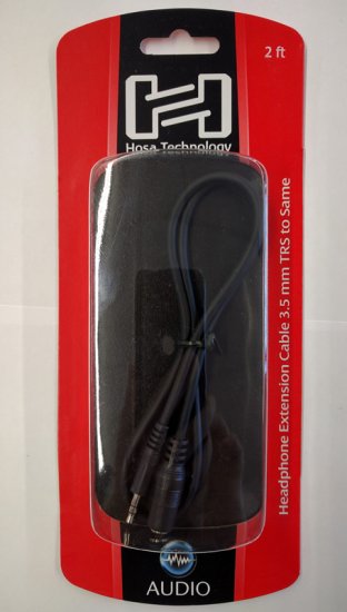 2Ft Headphone Extension Cable 3.5mm TRS to 3.5mm TRS