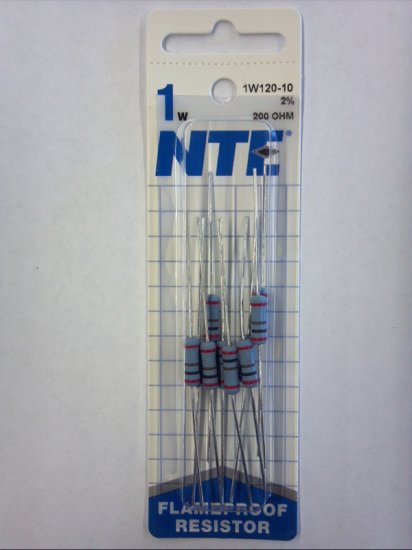 200 Ohm 1 Watt Metal Oxide Film Resistor (10Pk) 2% Tolerance