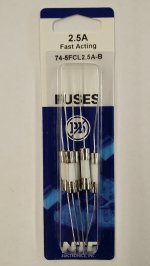 2.5 Amp (GDA-V) Axial Ceramic Fuse (5Pk) Fast Acting 5x20mm