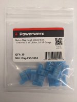 Nylon Flag Quick Disconnect, 0.25", Blue, 16-14 Gauge 10Pk