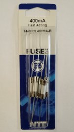 0.4 Amp (400mA) GDA-V Axial Ceramic Fuse (5Pk) FastActing 5x20mm