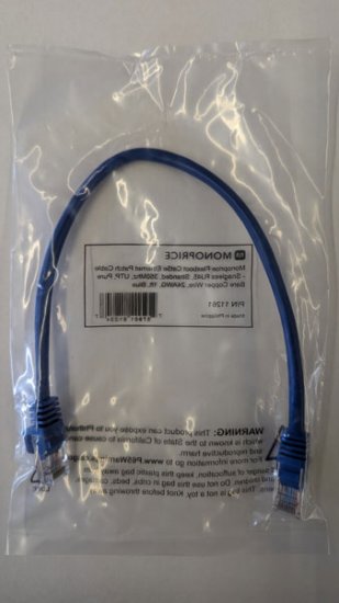 1Ft Cat5e 350MHz 24Awg UTP Ethernet Network Cable (Blue)