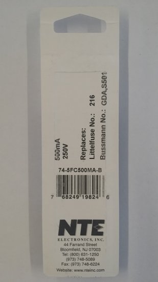 0.5 Amp (500mA) GDA Ceramic Fuse (5Pk) Fast Acting 5x20mm