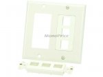 2-Gang Wall Plate for Keystone, 6 Hole - Ivory