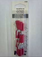 Spade Terminal Insul. Vinyl (PVC) 8Awg 1/4" Stud (10Pk)