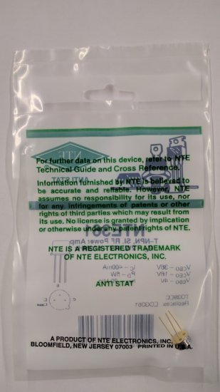 NTE361 T-NPN, Si, RF Power Output (PO 2W 407-512MHZ)