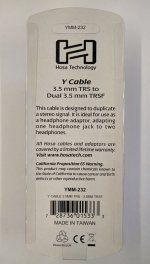 6" Y Cable, 3.5 mm TRSM to Dual 3.5mm TRSF