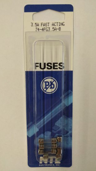 3.5 Amp (2AG) Fuse (5Pk) Fast Acting 4.5x15mm