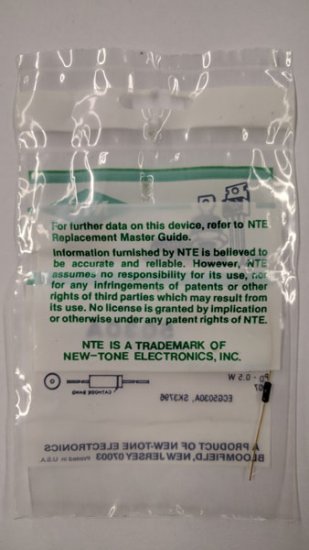 NTE5030A Zener Diode 22.0V 1/2W, DO35