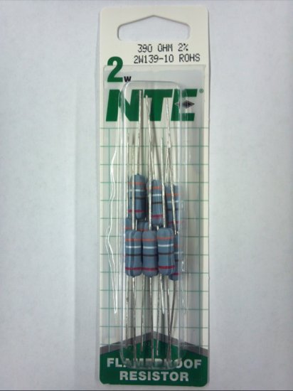 390 Ohm 2 Watt Metal Oxide Film Resistor (10Pk) 2% Tolerance
