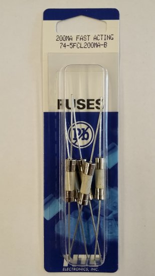 0.2 Amp (200mA) GDA-V Axial Ceramic Fuse (5Pk) FastActing 5x20mm