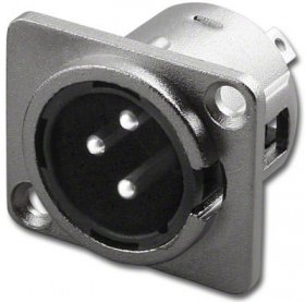XLR3M 3 Pole Chassis Mount Mic Plug