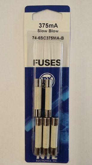 0.375 Amp (375mA) MDA Ceramic Fuse (5Pk) Slow Blow 6x30mm