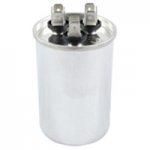 5/60uF 370VAC Motor Run Cap Dual Capacitance Round Case .25" QC