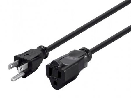 6Ft 14Awg Black Ext Cord SJT 14/3C (5-15P to 5-15R)
