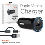 HyperGear Rapid Vehicle Charger w/Hybrid Micro-USB/USB-C