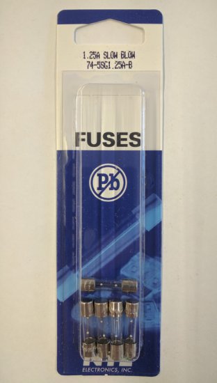 1.25 Amp (GMD) Glass Fuse (5Pk) Slow Blow 5x20mm