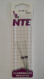 68 Ohm, 1/8W, 2% Metal Film Flameproof Resistor (6Pk)