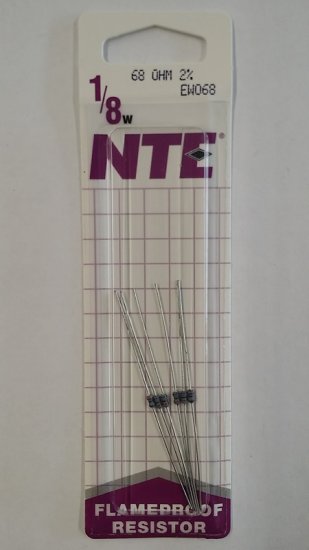 68 Ohm, 1/8W, 2% Metal Film Flameproof Resistor (6Pk)