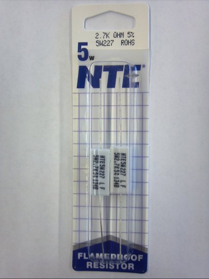 2.7K Ohm 5W Cerment Power Wirewound Resistor (2Pk) 5% Tolerance