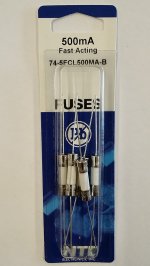 0.5 Amp (500mA) GDA-V Axial Ceramic Fuse (5Pk) FastActing 5x20mm