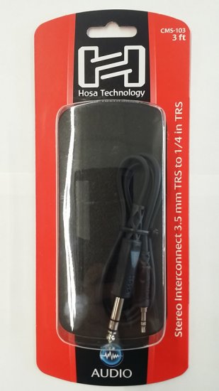 3Ft Stereo Interconnect 3.5mm TRS to 1/4in TRS