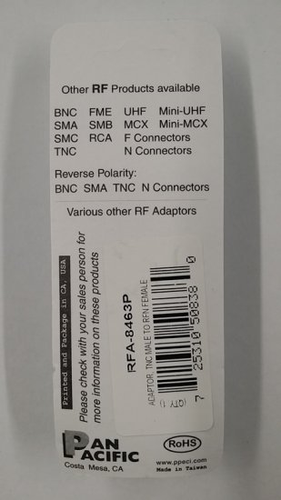 N Jack to TNC Plug Adapter