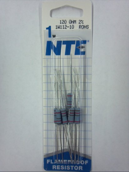 120 Ohm 1 Watt Metal Oxide Film Resistor (10Pk) 2% Tolerance