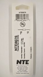 NTE8076 Thermal Fuse 77°C/171°F 15A Axial