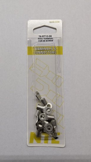 Ring Terminal Non-Insulated 12-10Awg #6 Stud (10Pk)