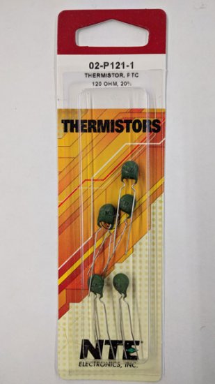 02-P121-1 Thermistor PTC 120 Ohm, Radial, 265V (5Pk)