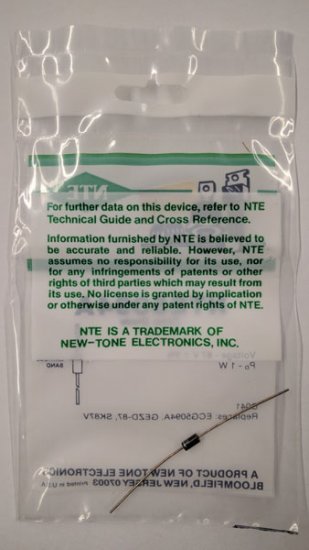 NTE5094A Zener Diode 87.0V 1W, DO-41/DO-15 (2Pk)