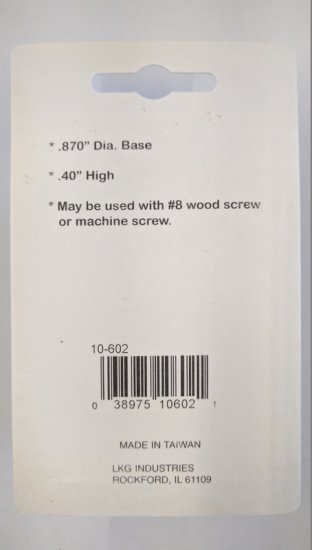 Tapered Cylinder Rubber Feet .87"W, .4"H (12Pk)