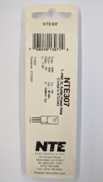 NTE307 T-PNP, Si, Audio Power Amp (Compl to NTE300)