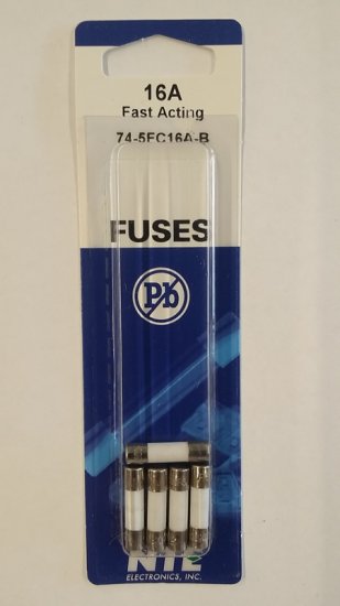 16 Amp (GDA) Ceramic Fuse (5Pk) Fast Acting 5x20mm