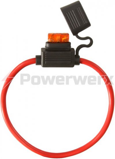 ATC/ATO Inline Fuse Holder (Gauge: 10, Color: Red) 40A Limit