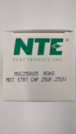 25-30uF 250VAC Motor Start AC Electrolytic Capacitor .25" Q.C.