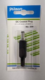 DC Power Plug "M" 5.5/2.1mm w/Strain Relief Secured Contacts