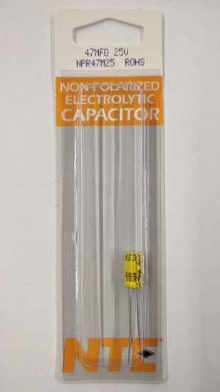 47uf 25V Non-Polar Radial Lead Electrolytic Capacitor
