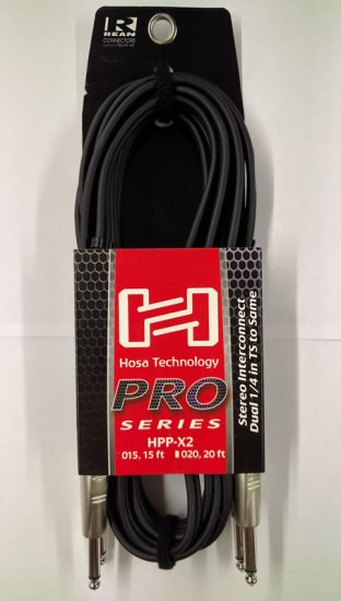 15Ft Pro Stereo Interconnect Dual REAN 1/4 in TS to Same
