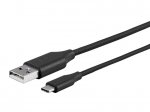 3Ft USB Type C to USB-A 2.0 Cable - 480Mbps, 2.4A, Braided Black