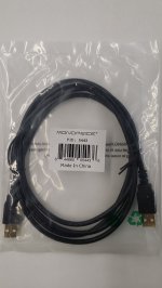 6Ft Black USB 2.0 A Male to A Male 28/24AWG Cable (Gold)