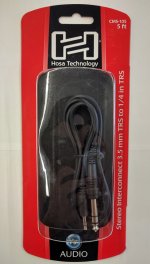 5Ft Stereo Interconnect Cable 3.5mm TRS to 1/4in TRS