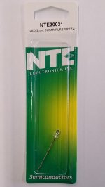 3mm Super Bright Pure Green LED 5000mcd Clear Lens