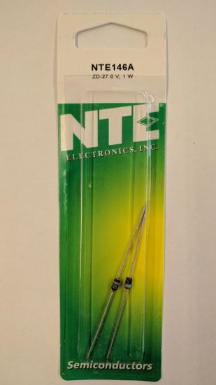 NTE146A Zener Diode (2Pk) 27V 1Watt