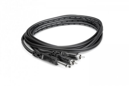 3.3Ft (1m) Y Cable, 1/4in TS Male to Dual RCA Male