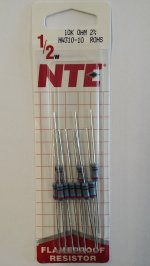10K Ohm 0.5 Watt Metal Film Resistor (10Pk) 2% Tolerance