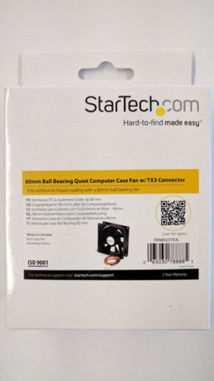 80x25mm Ball Bearing Quiet Computer Case Fan w/ TX3 Connector