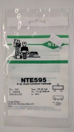 NTE595 Si Diode Dual Common Cathode Hi Speed 70V 0.25A 6NS (3Pk)