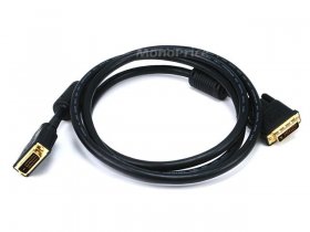 6' CL2 (In-Wall) 28AWG Dual Link DVI-D Cable w/ Ferrites - Black